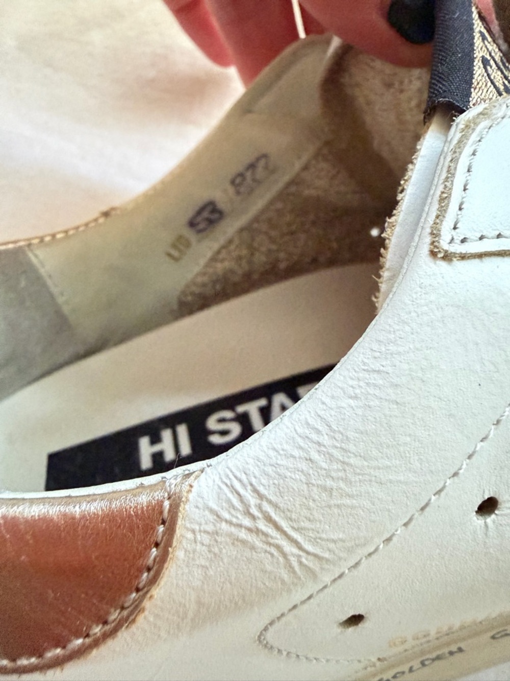Golden Goose White Leather Sneakers with Silver Glitter Star - Picture 8 of 8